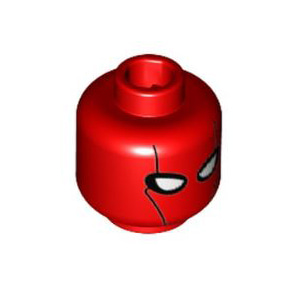 레고 피규어 머리 부품 빨간색 Red Minifigure, Head Mask with Black Contour Lines and White Eye Holes Pattern (Red Hood) - Hollow Stud[레고정품 브릭스타]