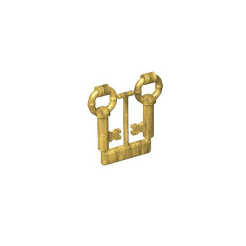 레고 부품 열쇠 2개 세트 진주빛 골드 Pearl Gold Minifigure, Utensil Keys, 2 on Sprue 6022033