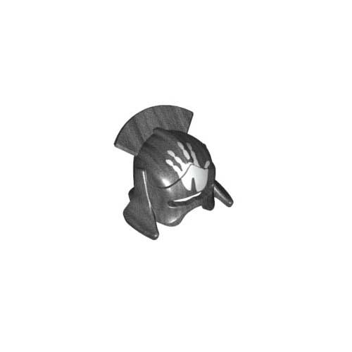 레고 부품 투구 반지의 제왕 우르크하이 손 프린팅 진주빛 진회색 Pearl Dark Gray Minifigure, Headgear Helmet Castle with Lateral Comb and Handprint Pattern 6004501