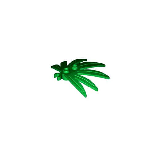레고 부품 식물 잎 녹색 Green Plant Leaves 6 x 5 Swordleaf with Clip (thick open O clip) 6097473