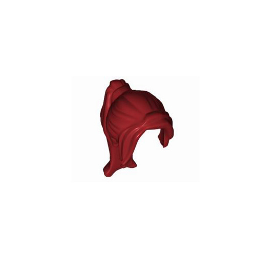 레고 부품 피규어 헤어 다크 레드 Dark Red Minifigure, Hair Female Ponytail Long with Side Bangs 4552419