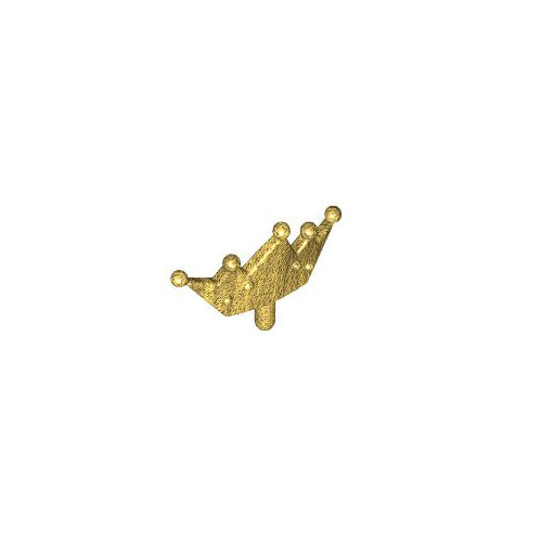 레고 부품 왕관 진주빛 골드 Pearl Gold Minifigure, Crown Tiara, 5 Points, Rounded Ends 4656153