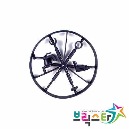 레고 부품 공구 6종 세트 검정색 Black Minifigure, Utensil Tool Wheel, 6 on Sprue