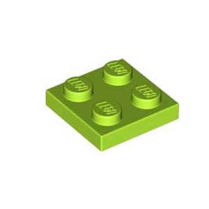 레고 부품 플레이트 라임색 Lime Plate 2 x 2 4537937