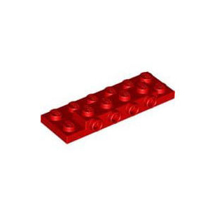 레고 부품 변형 플레이트 빨간색 Red Plate Modified 2 x 6 x 2/3 with 4 Studs on Side 4565431