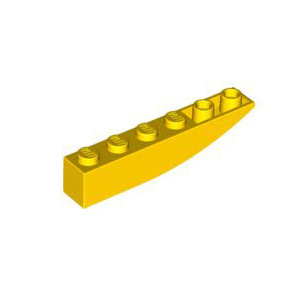 레고 부품 커브 역경사 슬로프 노란색 Yellow Slope, Curved 6 x 1 Inverted 4160408
