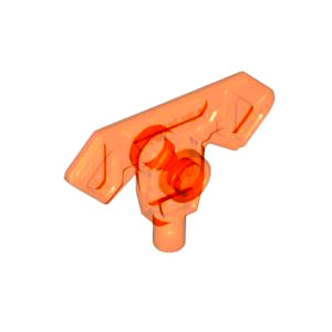 레고 부품 무기 도끼날 투명 네온 오렌지 Trans-Neon Orange Minifigure, Weapon Axe Head with Bar 6128870