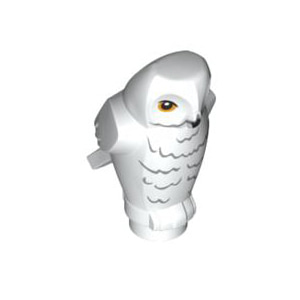 레고 부품 동물 부엉이 해리포터 헤드위그 White Owl, Angular Features with Black Beak, Yellow Eyes and Light Bluish Gray Rippled Chest Feathers Pattern (HP Hedwig) 6236694