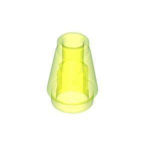 레고 부품 원뿔 투명 네온 그린 Trans-Neon Green Cone 1 x 1 with Top Groove 4567334