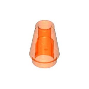 레고 부품 원뿔 투명 네온 오렌지 Trans-Neon Orange Cone 1 x 1 without Top Groove 6124858