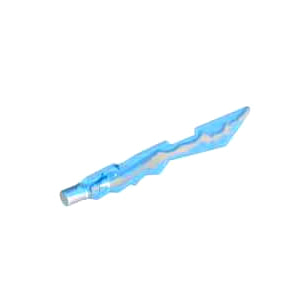 레고 부품 무기 칼날 투명 다크 블루 Trans-Dark Blue Minifigure, Weapon Sword, Jagged Edges with Marbled White Pattern 6022638