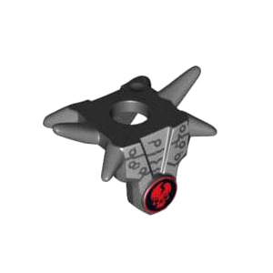 레고 부품 해골 어깨 갑옷 검정색 Black Minifigure, Armor Breastplate with Shoulder Spikes Gray and Ninjago Cracked Red Skull Pattern 4614488