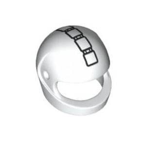 레고 부품 방어류 헬멧 흰색 White Minifigure, Headgear Helmet Standard with 5 Rectangles Pattern