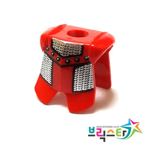 레고 부품 갑옷 빨간색 Red Minifigure, Armor Breastplate with Leg Protection, Adric/Kentis Chain Mail Pattern