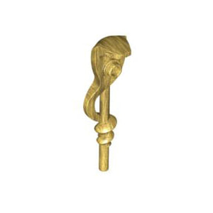 레고 부품 무기 뱀 모양 지팡이 진주빛 골드 Pearl Gold Minifigure, Utensil Snake / Serpent Staff 4646828