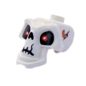 레고 부품 피규어 머리 해골 White Minifigure, Head Modified Skull with Red Eyes, Cracks and Worm Pattern