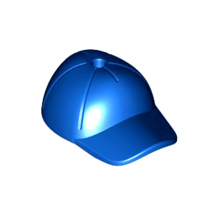레고 부품 야구 모자 파란색 Blue Minifigure, Headgear Cap - Short Curved Bill with Seams and Hole on Top 6032176