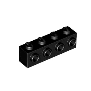 레고 부품 변형 브릭 검정색 Black Brick, Modified 1 x 4 with 4 Studs on 1 Side 4162443