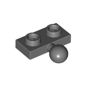 레고 부품 변형 플레이트 진회색 Dark Bluish Gray Plate, Modified 1 x 2 with Towball on Side 6039479
