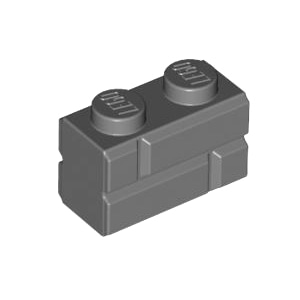 레고 부품 변형 브릭 벽돌 진회색 Dark Bluish Gray Brick, Modified 1 x 2 with Masonry Profile (Brick Profile) 6000311