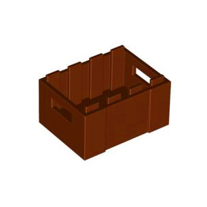 레고 부품 컨테이너 사각 통 적갈색 Reddish Brown Container Crate with Handholds 4211185