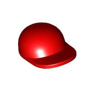 레고 부품 야구 모자 빨간색 Red Minifigure, Headgear Cap - Short Curved Bill 4562544