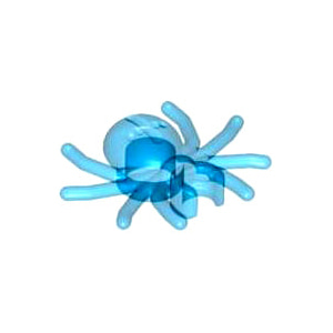레고 부품 동물 거미 투명 다크 블루 Trans-Dark Blue Spider with Round Sbdomen and Clip 4206907