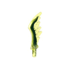 레고 부품 무기 칼날 투명 네온 그린 Trans-Neon Green Minifigure, Weapon Sword, Serrated with Marbled Dark Blue Pattern 6126496