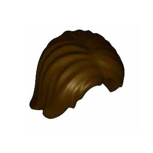 레고 부품 피규어 헤어 다크 브라운 Dark Brown Minifigure, Hair Mid-Length Tousled with Center Part 4568934