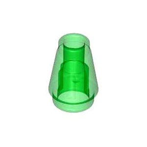 레고 부품 원뿔 투명 녹색 Trans-Green Cone 1 x 1 with Top Groove 4567333