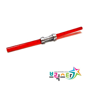 레고 부품 무기 스타워즈 양날 광선검 투명 빨간색 Trans-Red Minifigure, Weapon Lightsaber Double