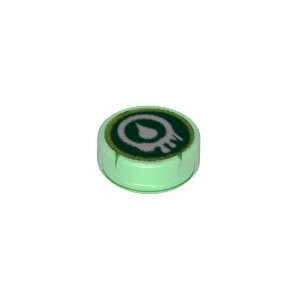 레고 부품 프린팅 원형 타일 닌자고 베노마리 투명 녹색 Trans-Green Tile, Round 1 x 1 with Ninjago Venomari Pattern 4653403