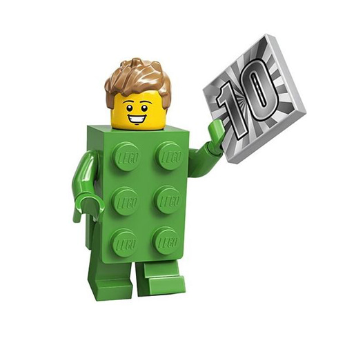 71027 레고 미니피규어 20탄 레고 브릭 남자 col20 Brick Costume Guy, Series 20 (Complete Set with Stand and Accessories)[포장윗면살짝개봉]