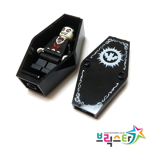 레고 피규어 뱀파이어 관 세트 Vampire - Minifigure  / Black Container, Coffin with White Bat Pattern Lid