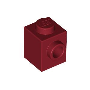 레고 부품 변형 브릭 다크 레드 Dark Red Brick, Modified 1 x 1 with Stud on 1 Side 6212007