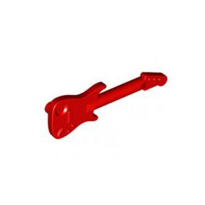 레고 부품 악기 일렉 기타 빨간색 Red Minifigure, Utensil Guitar Electric 6121723