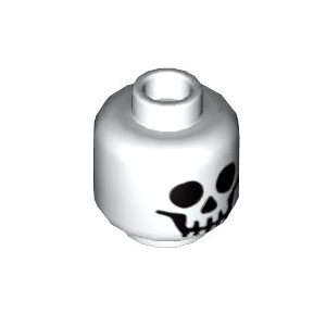 레고 부품 피규어 머리 해골 흰색 Minifigure, Head Skull Standard Pattern - Hollow Stud 4651445