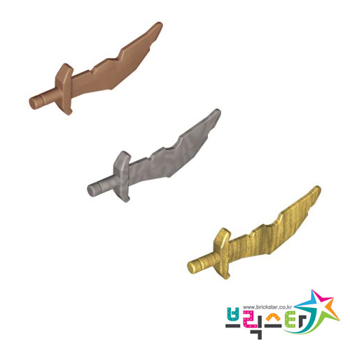 레고 부품 무기 시미터 칼 3종 세트 Cooper / Flat Silver / Pearl Gold  Minifigure, Weapon Sword, Scimitar with Nicks 4611882