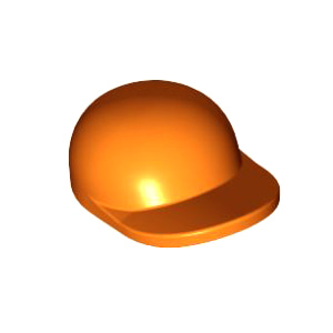 레고 부품 야구 모자 오렌지색 Orange Minifigure, Headgear Cap - Short Curved Bill 4583147