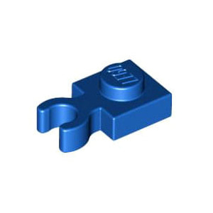 레고 부품 변형 플레이트 파란색 Blue Plate, Modified 1 x 1 with Clip Vertical - Type 4 (thick open O clip) 4613257