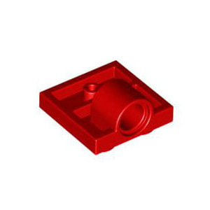 레고 부품 변형 플레이트 빨간색 Red Plate, Modified 2 x 2 with Pin Hole 6014616