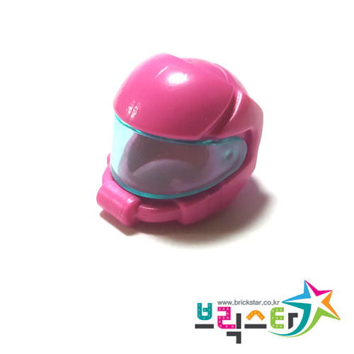 레고 우주인 헬멧 다크 핑크 Dark Pink Minifigure, Headgear Helmet Space투명 라이트 블루 바이져 결합