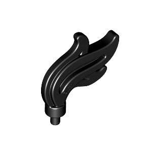 레고 부품 깃털 검정색 Black Minifigure, Plume Feather Triple Compact / Flame / Water 4647128