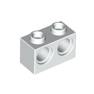 레고 부품 테크닉 브릭 흰색 White Technic, Brick 1 x 2 with Holes 320001