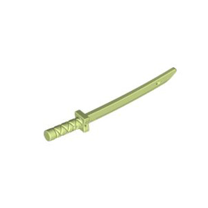 레고 부품 무기 샴시르 칼 노란빛 녹색 Yellowish Green Minifigure, Weapon Sword, Shamshir/Katana (Square Guard) 6116600 6288255
