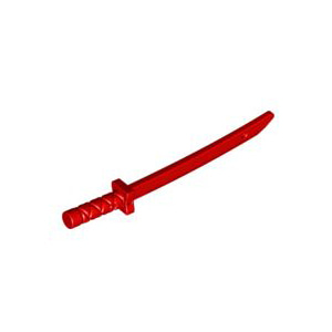 레고 부품 무기 샴시르 칼 빨간색 Red Minifigure, Weapon Sword, Shamshir/Katana (Square Guard) 6208752
