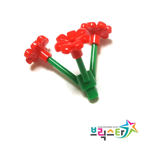 레고 부품 식물 꽃다발 빨간색 조립 완성품 4pcs