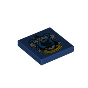 레고 부품 프린팅 해리포터 래번클로 기숙사 다크 블루 Dark Blue Tile 2 x 2 with Groove with &#039;RAVENCLAW&#039; House Crest Pattern 6267461