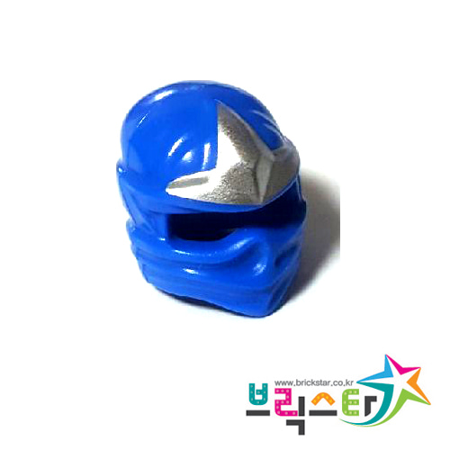 레고 부품 닌자고 제이 복면 파란색 Blue Minifigure, Headgear Ninjago Wrap with Silver 3 Point Emblem Pattern 4650118