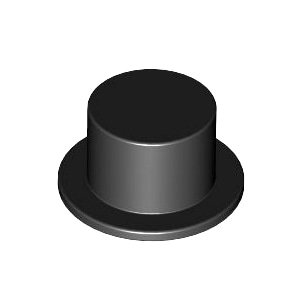 레고 부품 모자 검정색 Black Minifigure, Headgear Hat, Top Hat 4105175